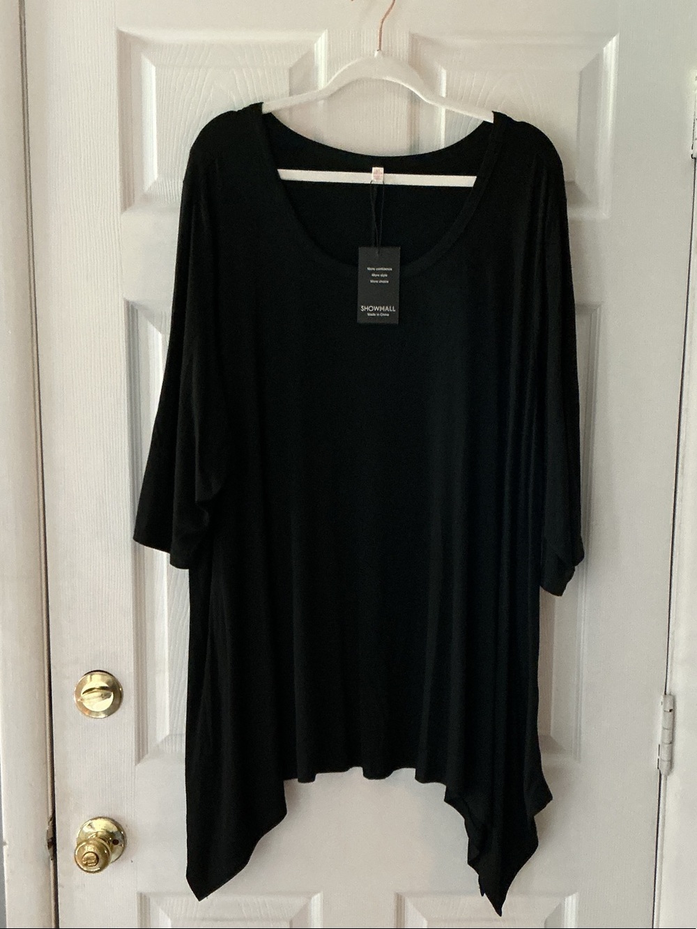 Black Scoop Neck Women's Tunic Top